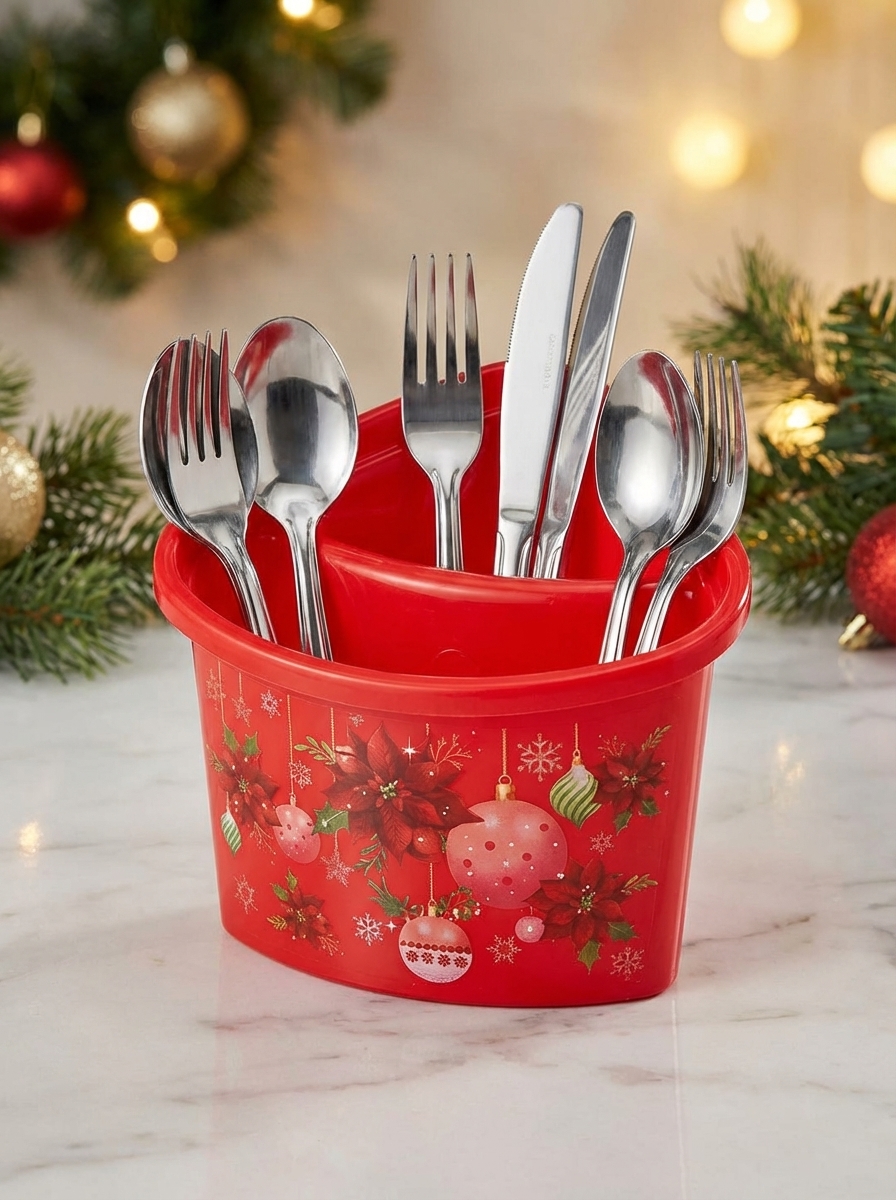 Escurridor de cubiertos navideño